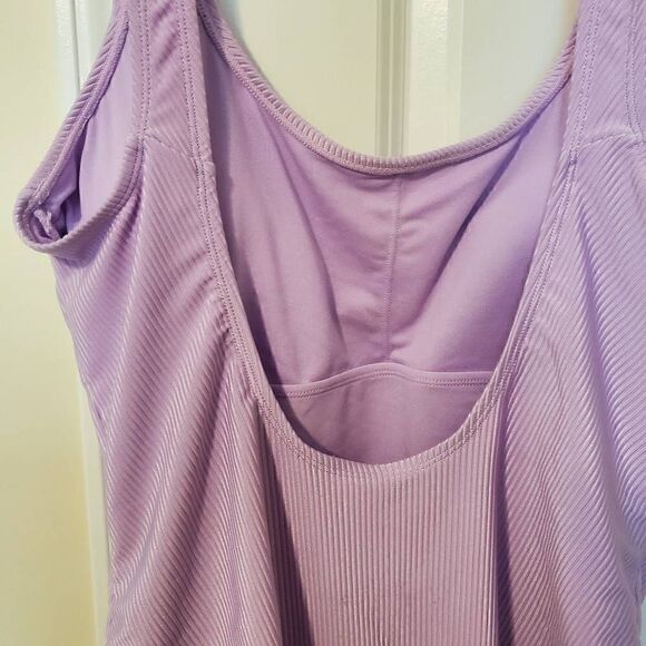 Ninety-Nine Lavender Ribbed Scoop Swimsuit XL - Picture 4 of 7